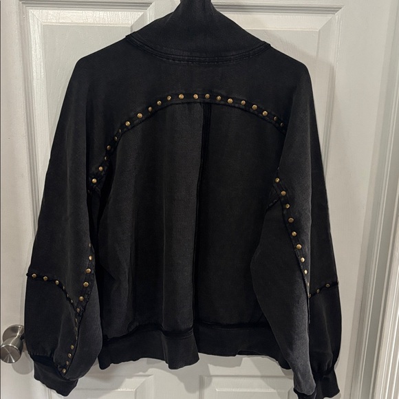We the Free Studded Black Half-Zip Pullover - Picture 3 of 3